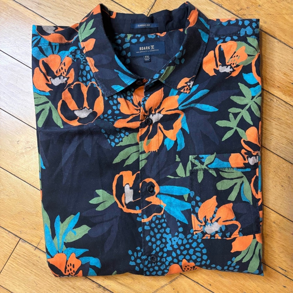 Roark Classic Fit Hawaiian Shirt Size XXL Floral Print